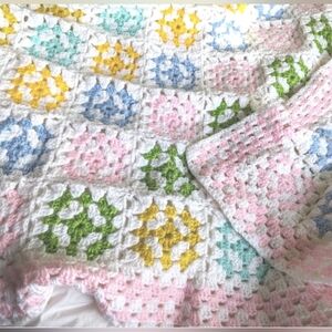 Vintage Granny Square Baby Blanket